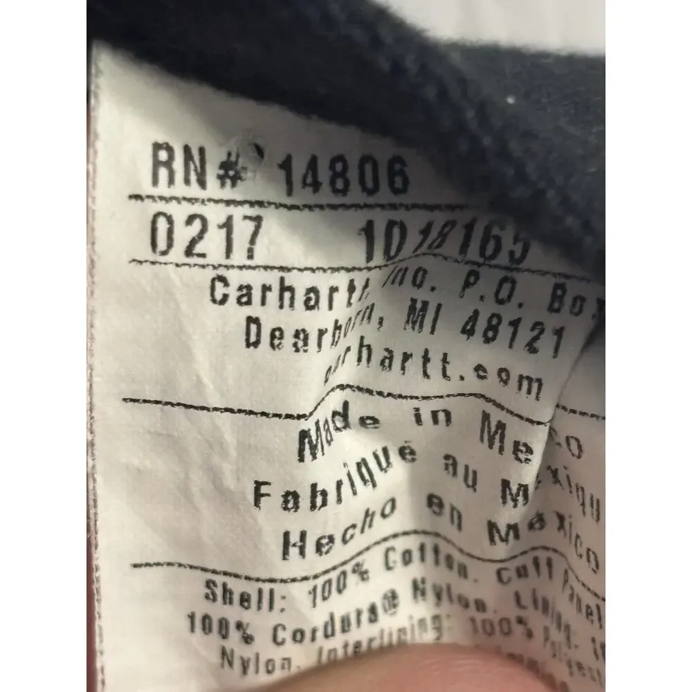 Carhartt Men's Black R41 Quilt Lined Duck Bib Overalls Double Knee Sz 52x30 BIG